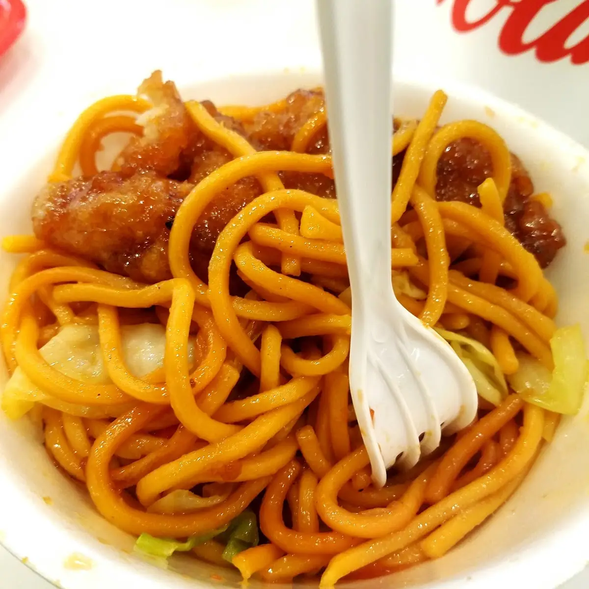 Chow Mein and Orange Chicken Bowl