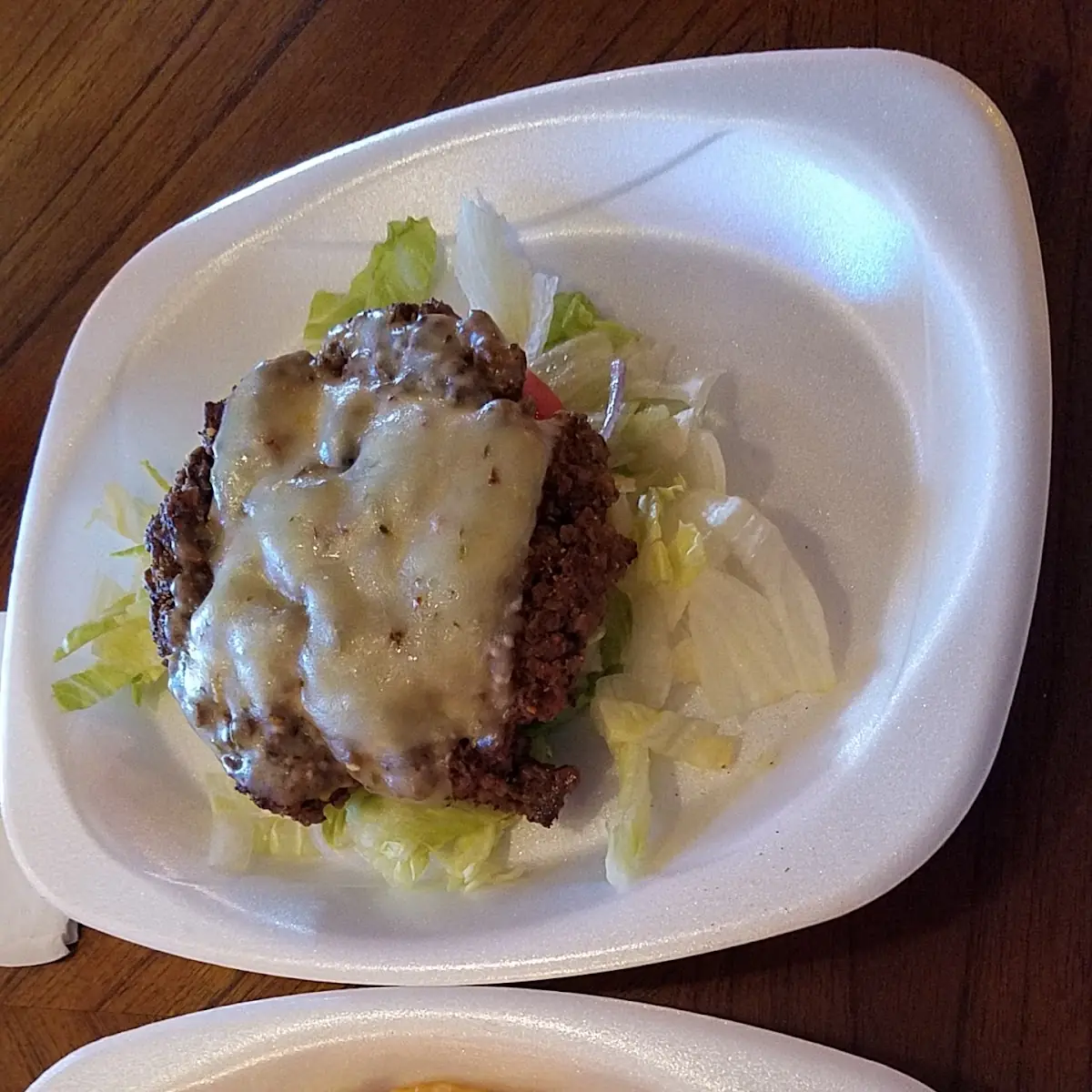 Breadless Baby Jumbo Burger with Pepper Jack Cheese