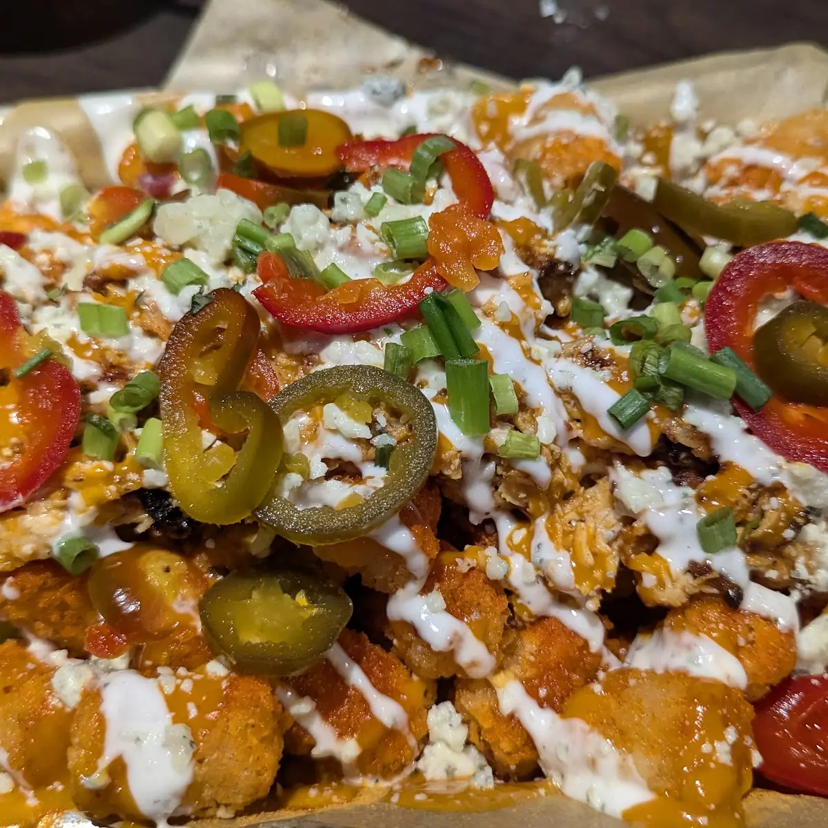 Pulled Chicken Tater Tot Nachos