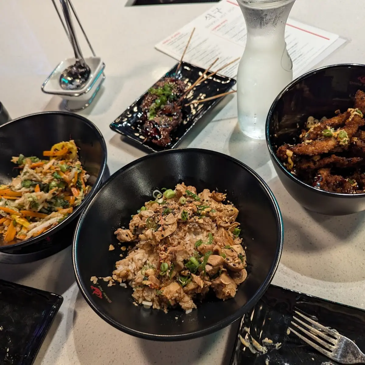 Charred Cabbage Salad Basil Chicken Pork Strips