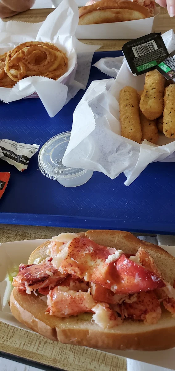 Onion Rings Lobster Roll Mozzarella Sticks