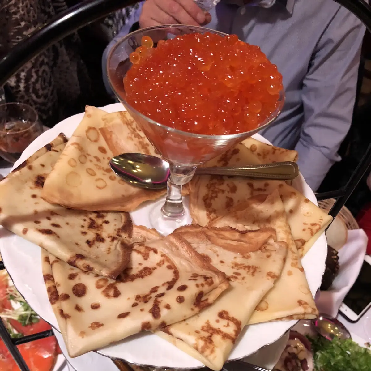 Blini with Red Caviar