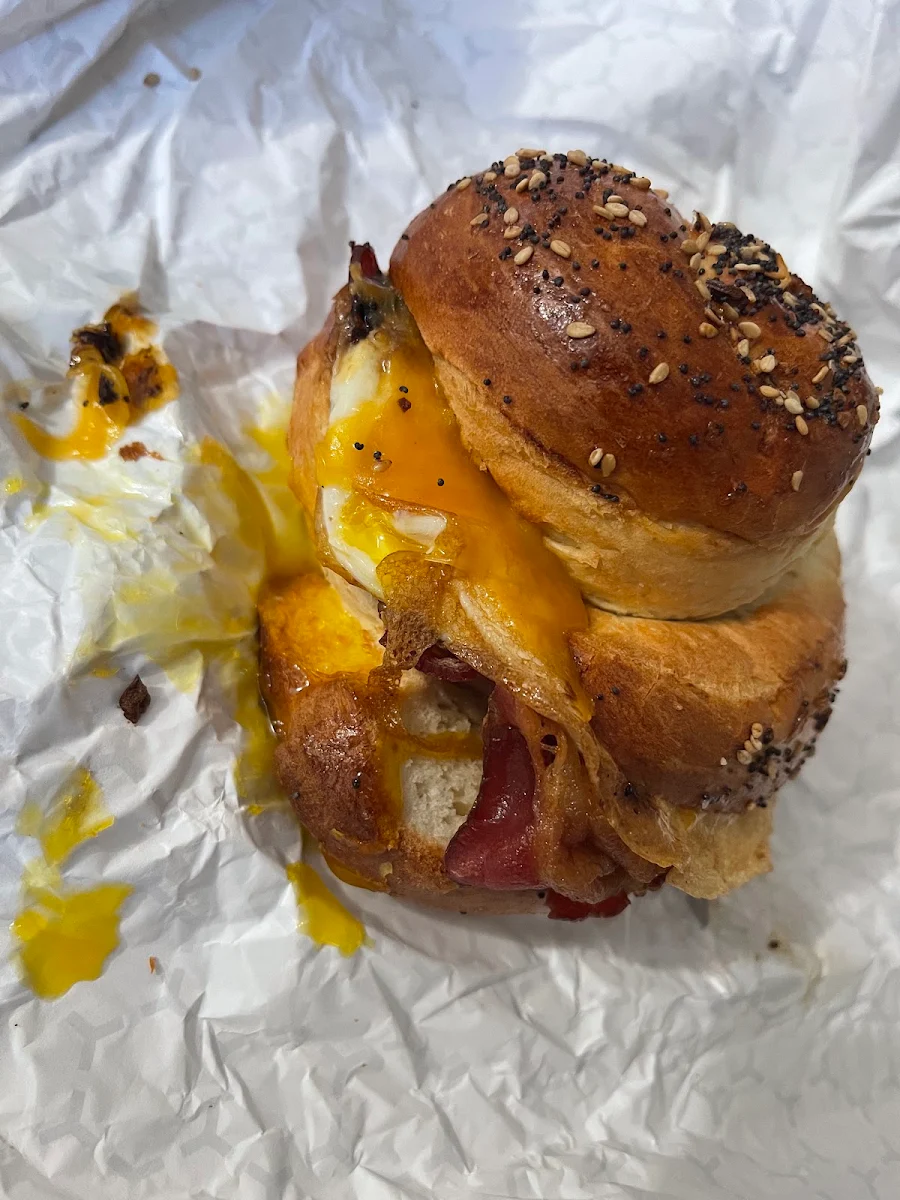 Bacon Egg and Cheese on Everything Challah Roll
