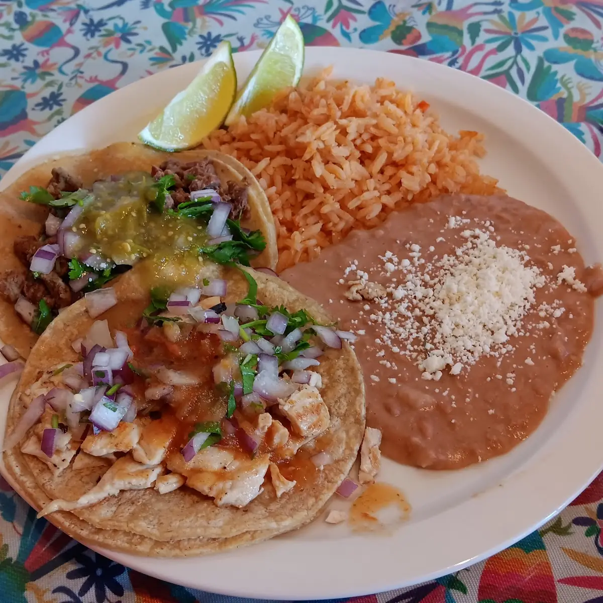 Carne Asada Taco with Rice & Beans