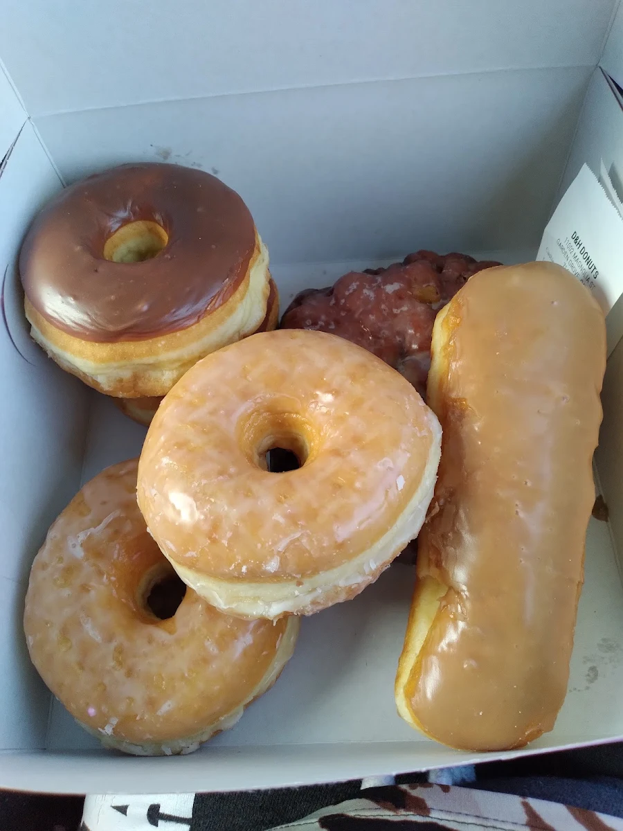 Chocolate Glazed Glazed Maple Bar and Apple Fritter