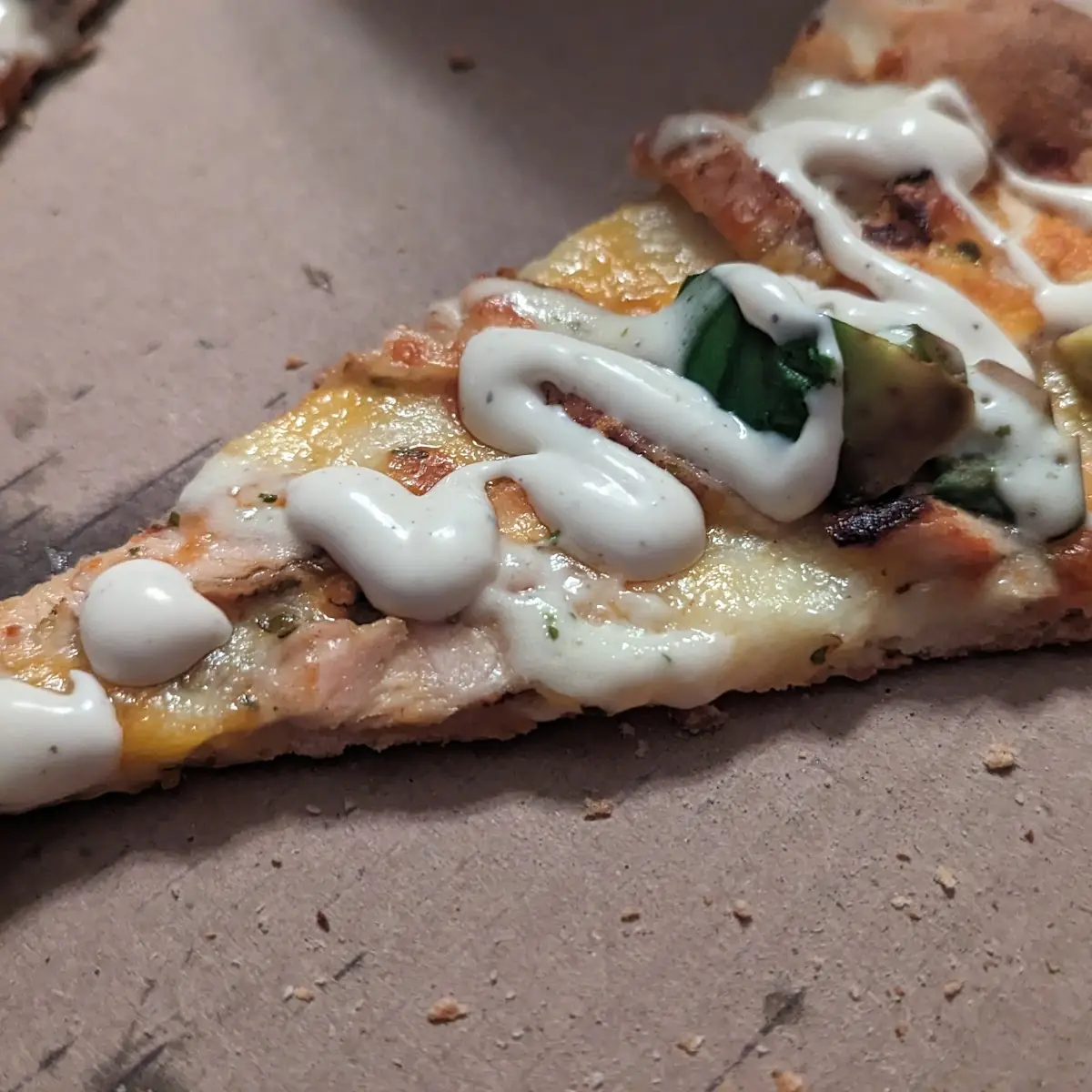 Chicken Avocado Bacon Pizza Slice