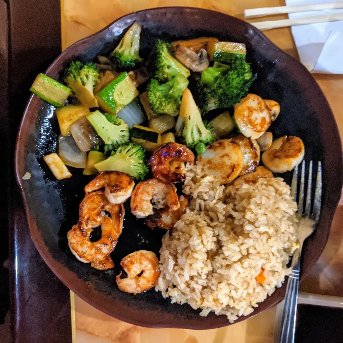Lunch Hibachi Shrimp & Green Tea