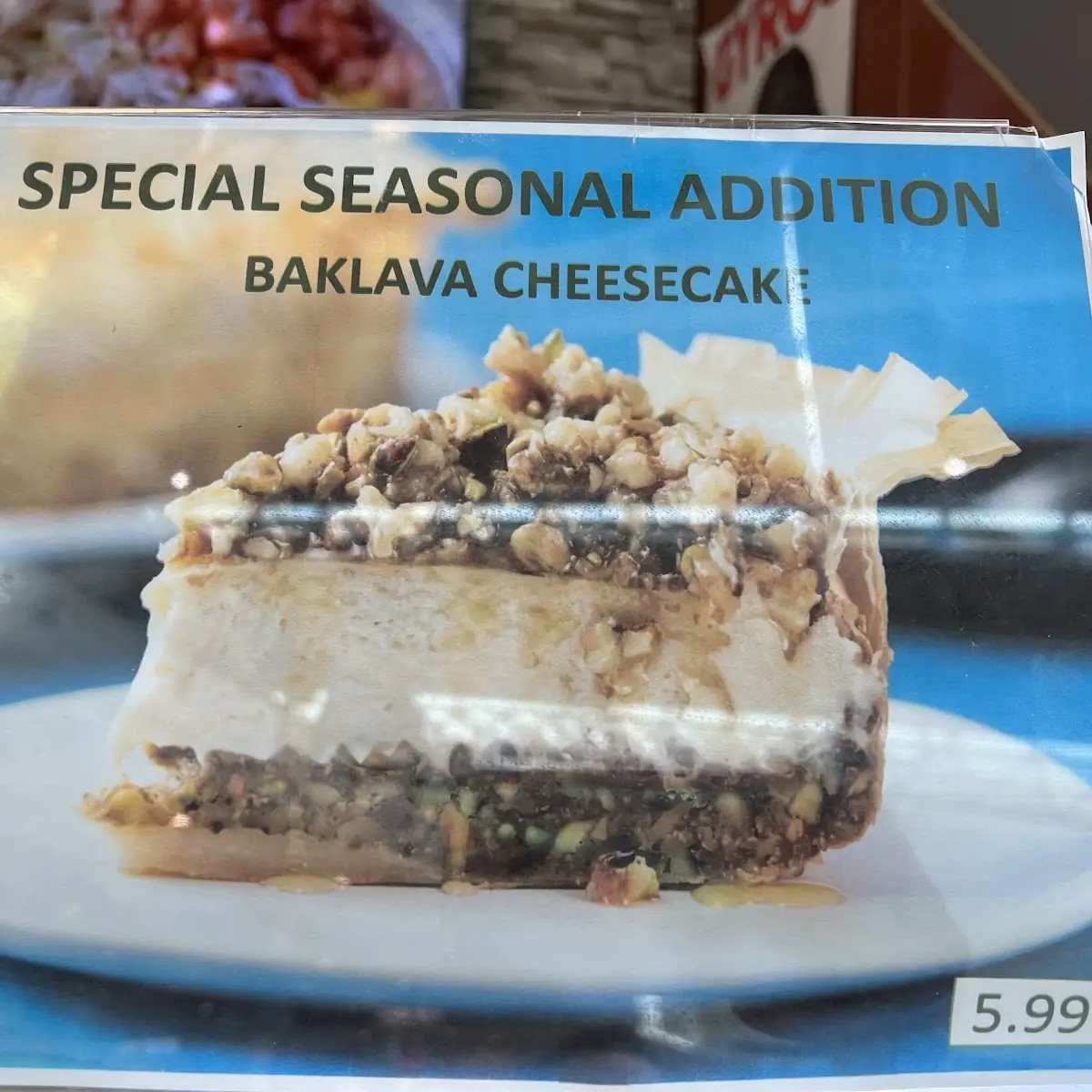 Baklava Cheesecake Slice
