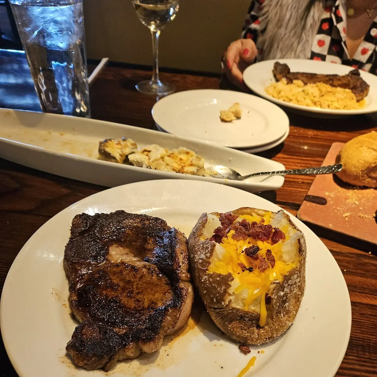 Outlaw Ribeye Steak Mashed Potatoes and Broccoli