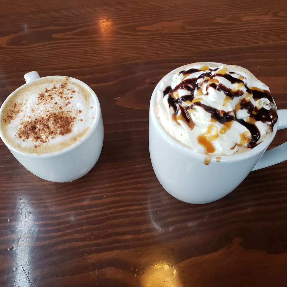 Turtle Mocha and Peach Cobbler Latte