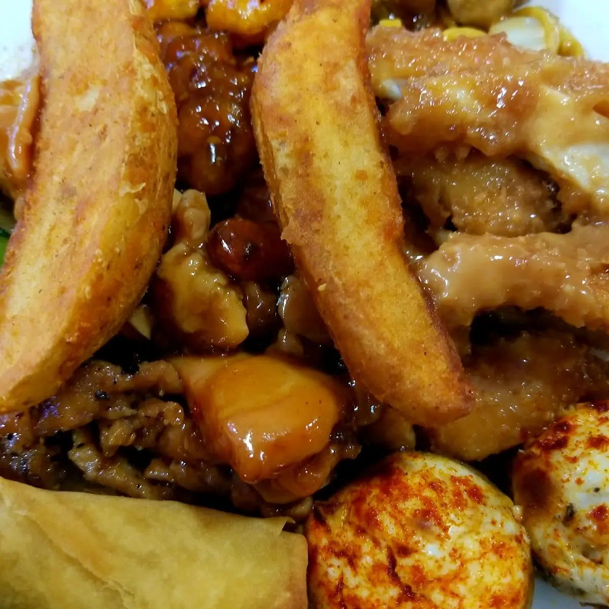Peanut Chicken Stuffed Mushrooms Spring Roll Mongolian Pork