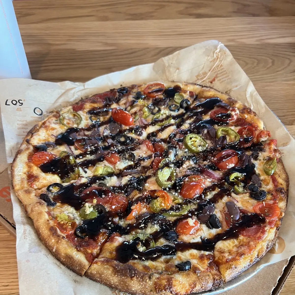 Veggie Pizza with Balsamic Drizzle