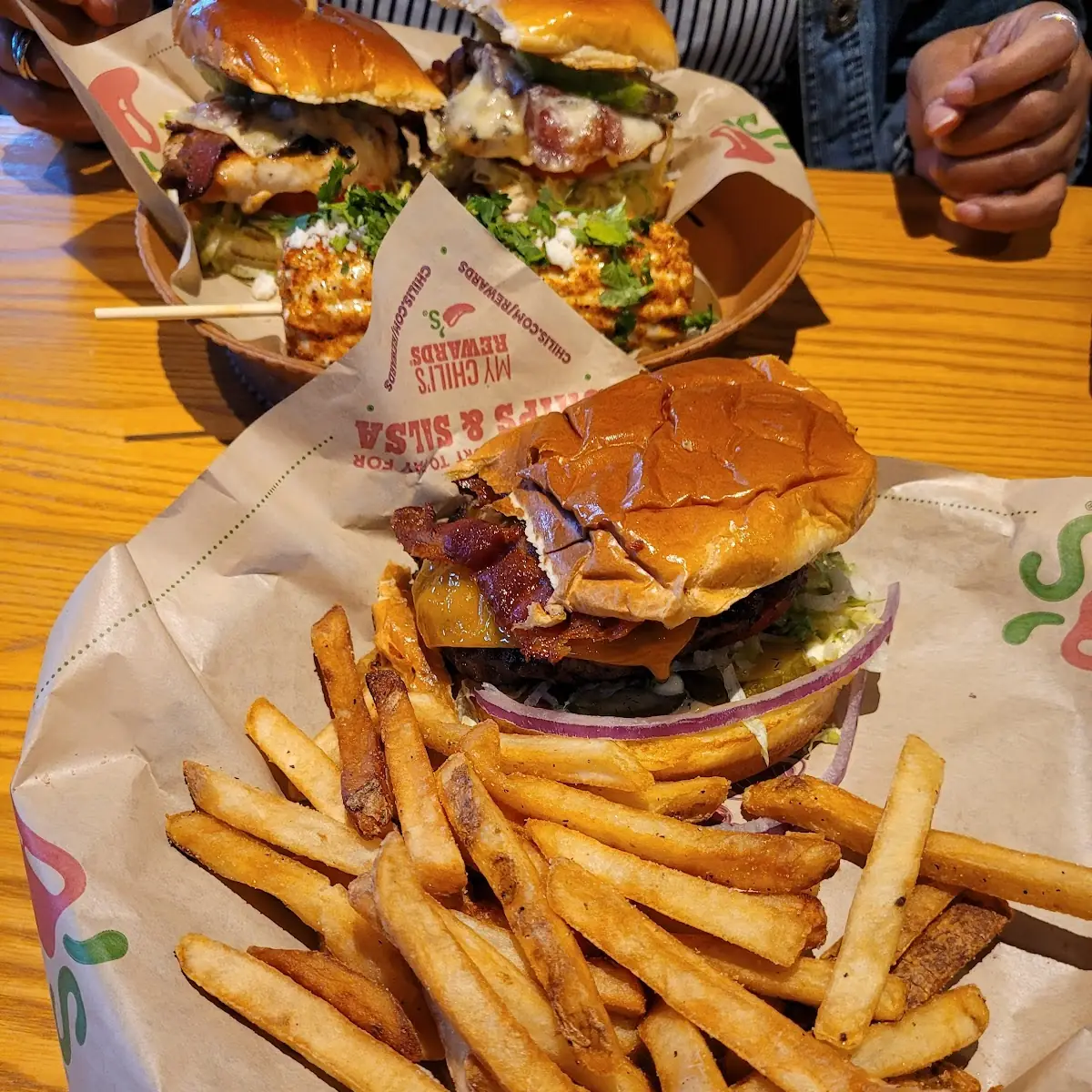 Bacon Burger and Fries
