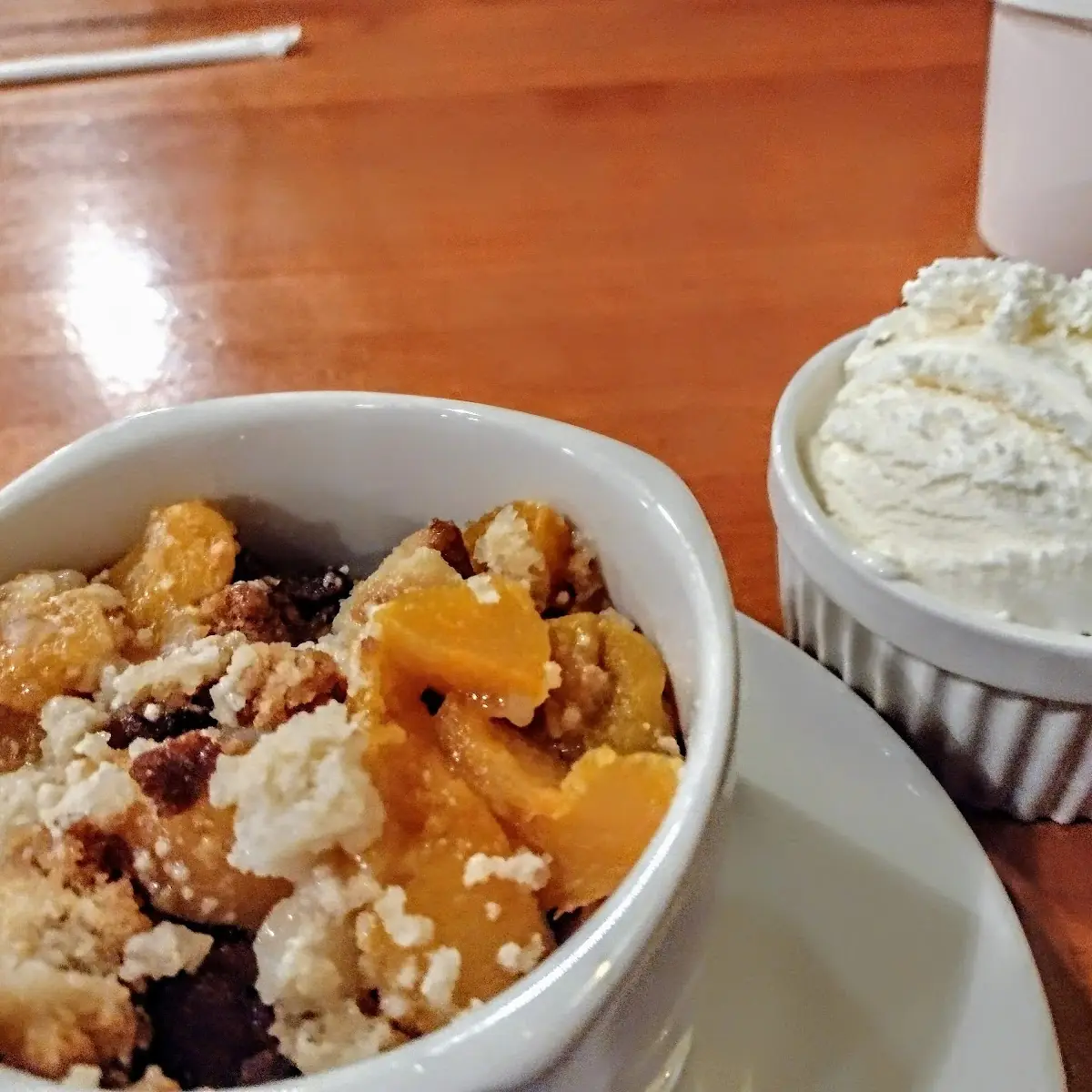 Peach Cobbler with Ice Cream on the Side