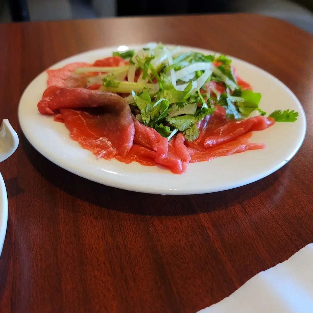 Pho with Eye Round Steak Rare and Tripe