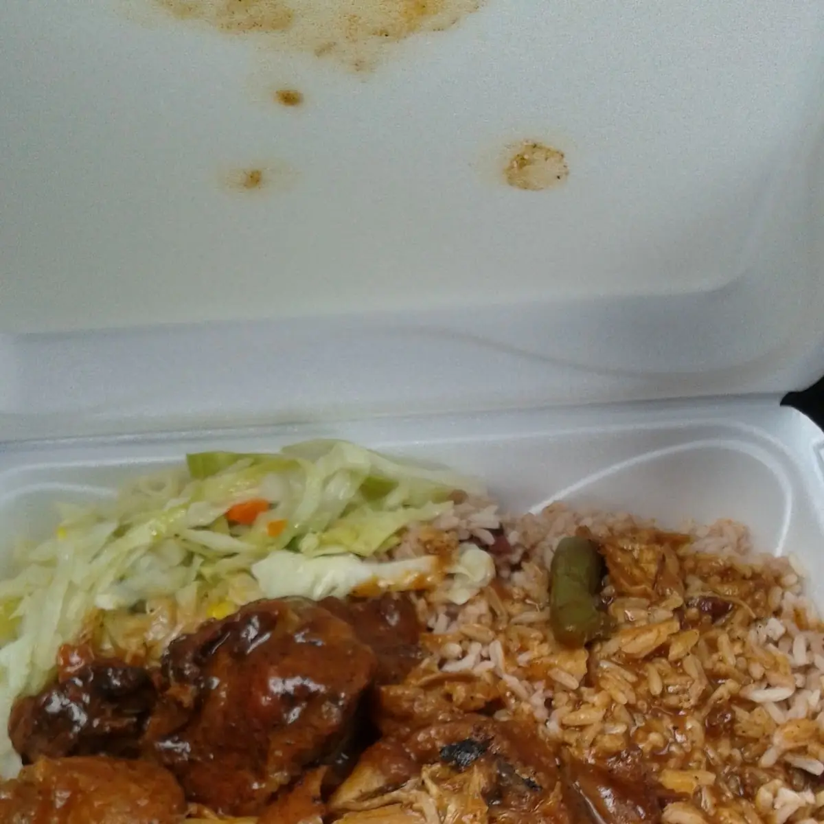 Brown Stewed Chicken Rice and Cabbage