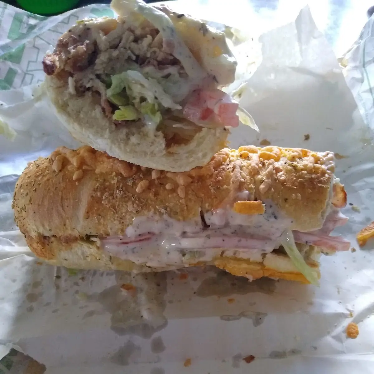 Chicken Bacon Ranch Sub on Italian Cheese Bread