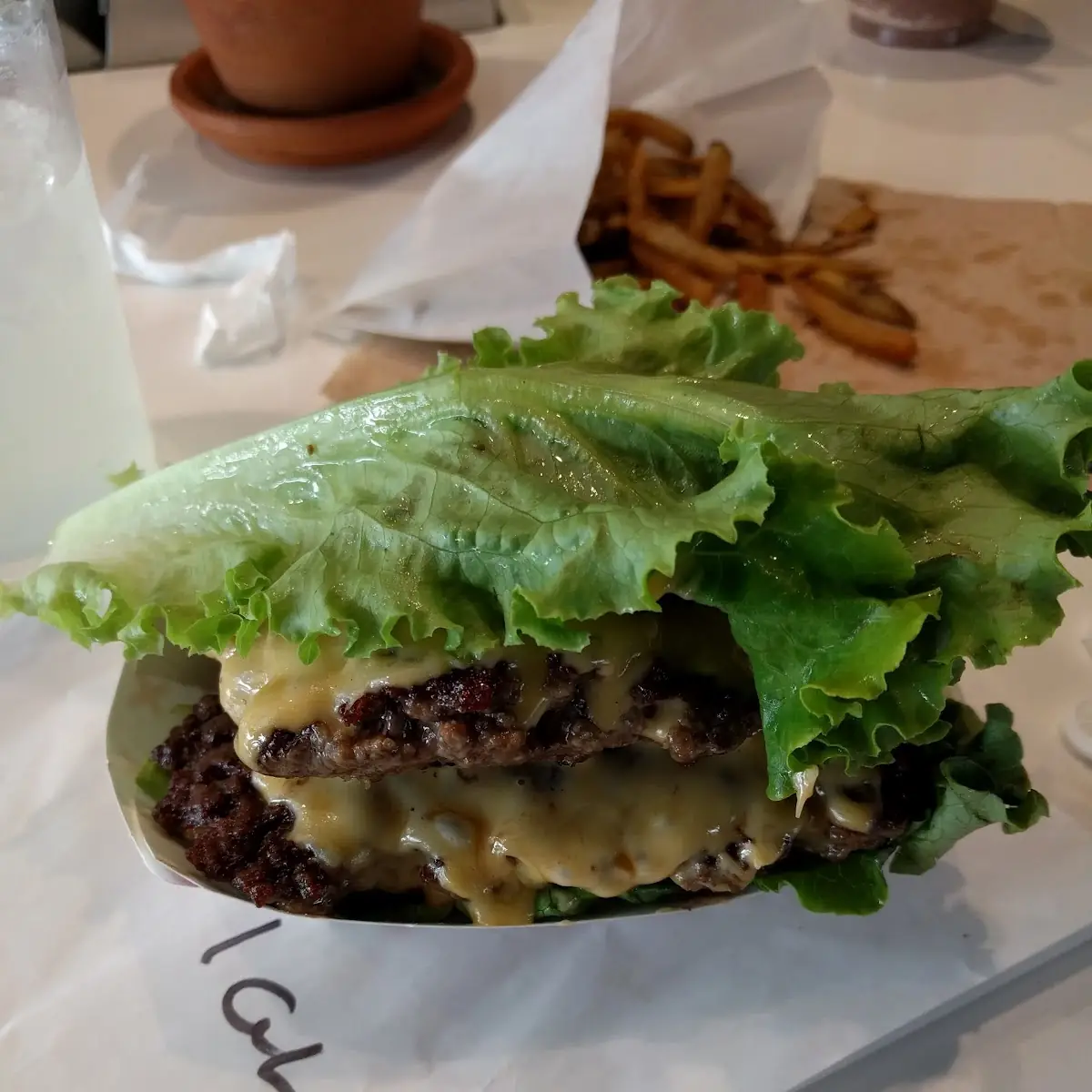 Double Cheeseburger with Lettuce Wrap