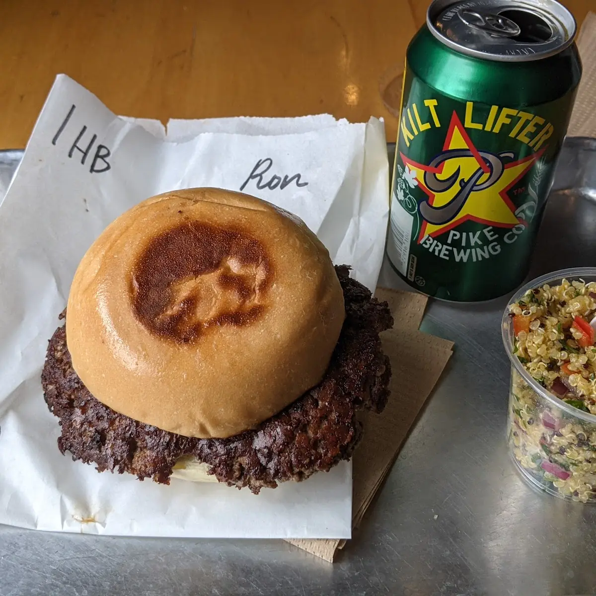 Humble Burger with Quinoa Salad