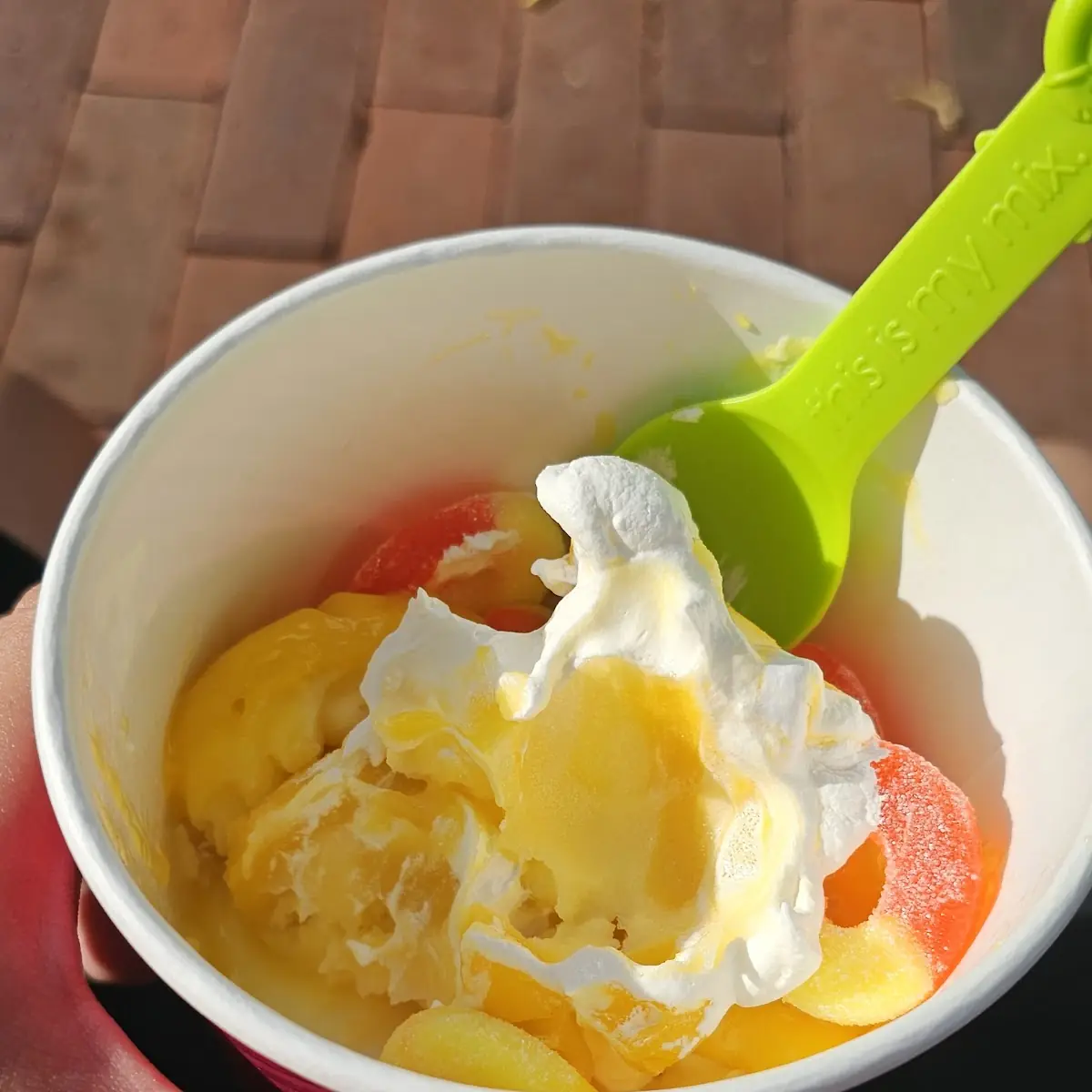 Pineapple and Mango Sorbet with Peach Rings