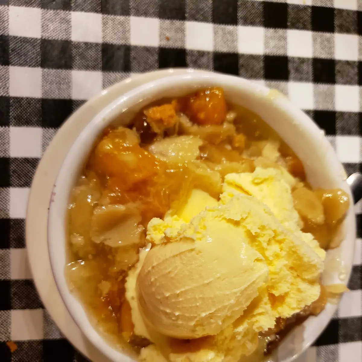 Peach Cobbler and Ice Cream