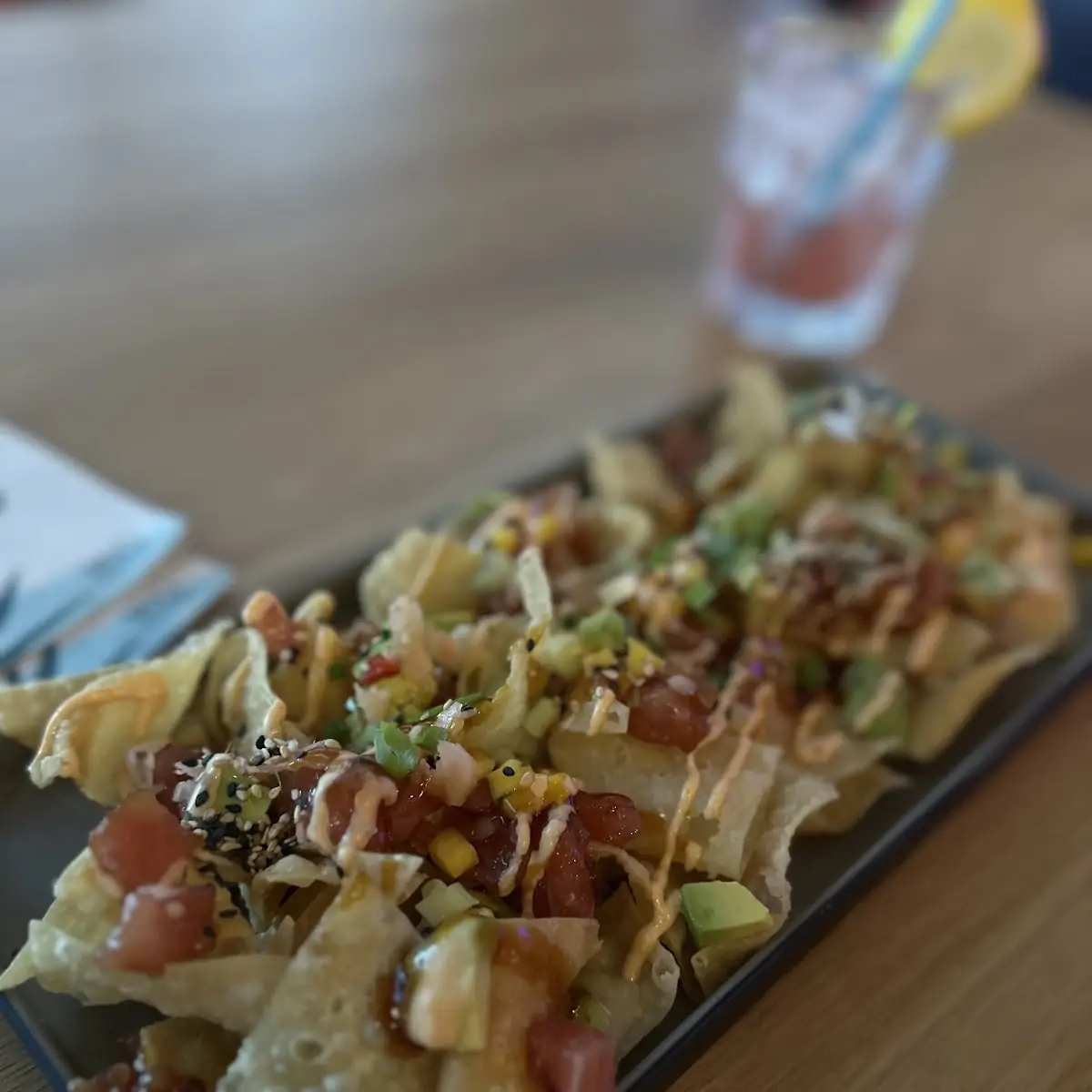 Ahi Tuna Wonton Nachos