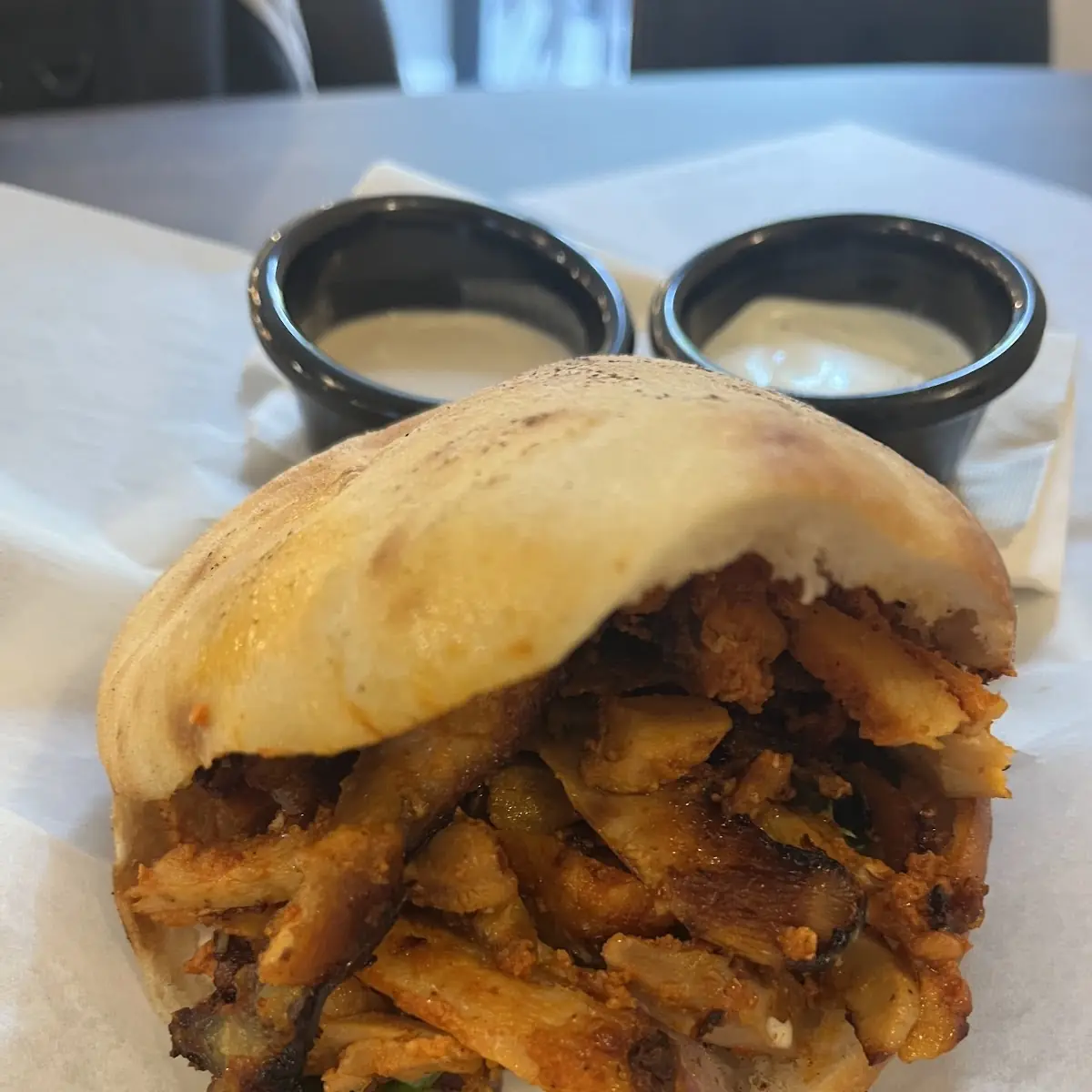 Doner Kebab with Fries and Sauces
