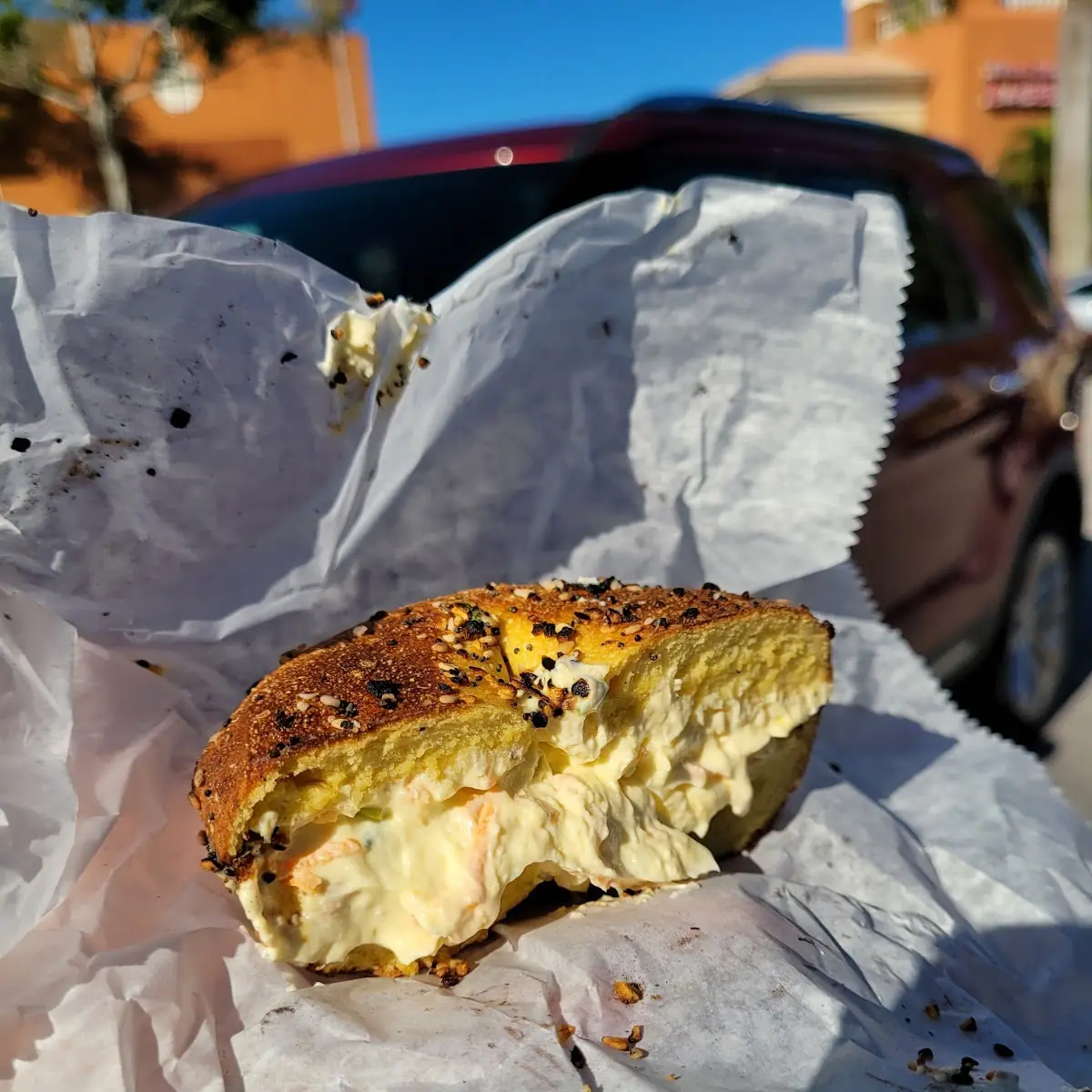 Vegetable Cream Cheese Bagel