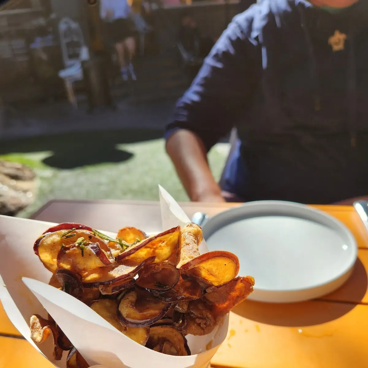 Fried Eggplant Chips with Truffle Honey & Rosemary