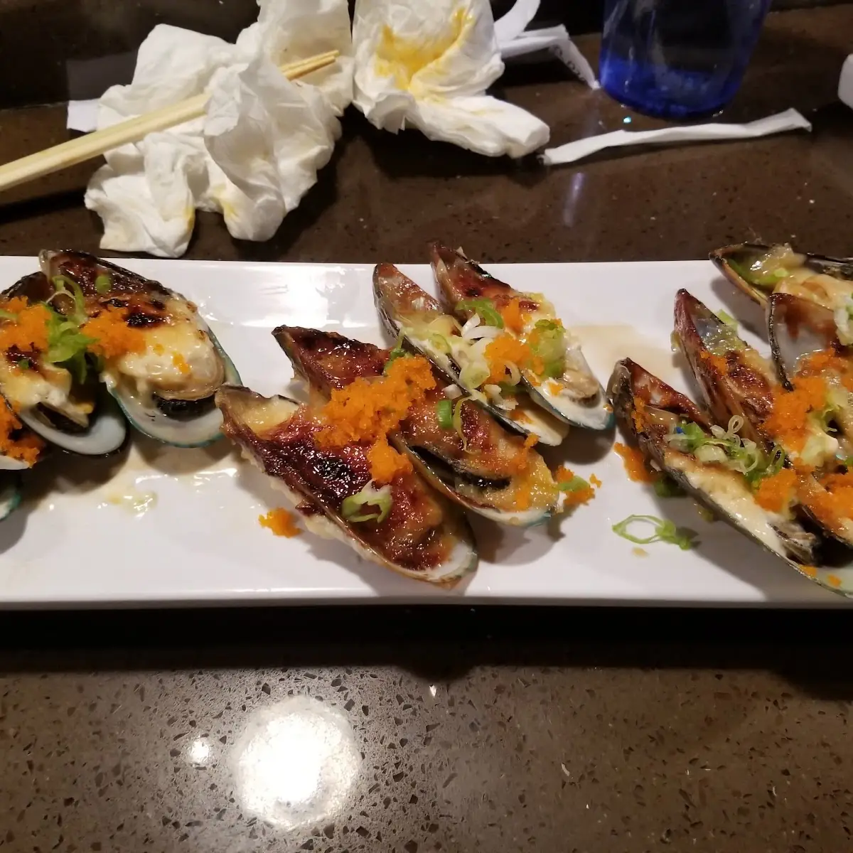 Baked Mussels Marinara
