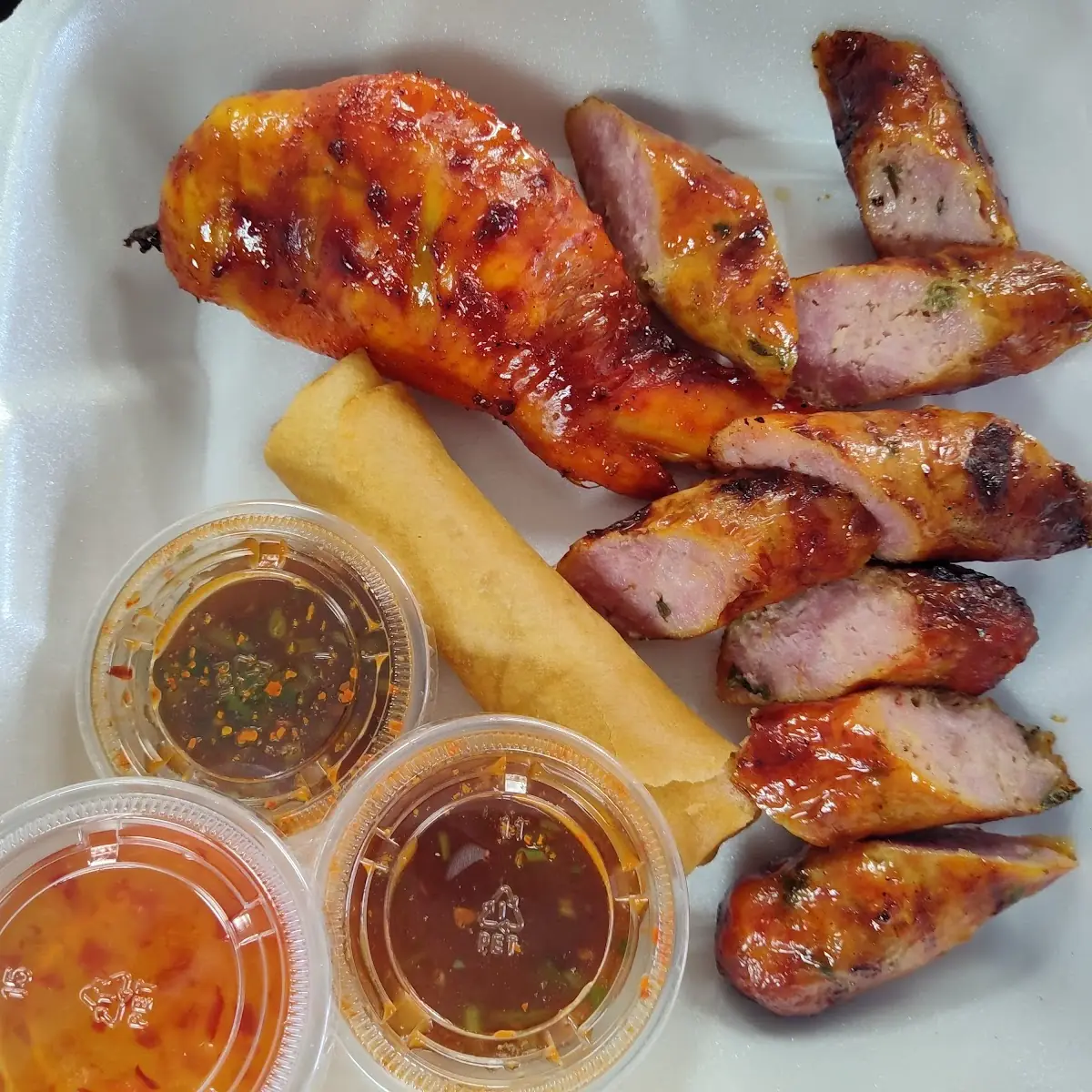 Stuffed Chicken Wing Eggroll Pork Sausage