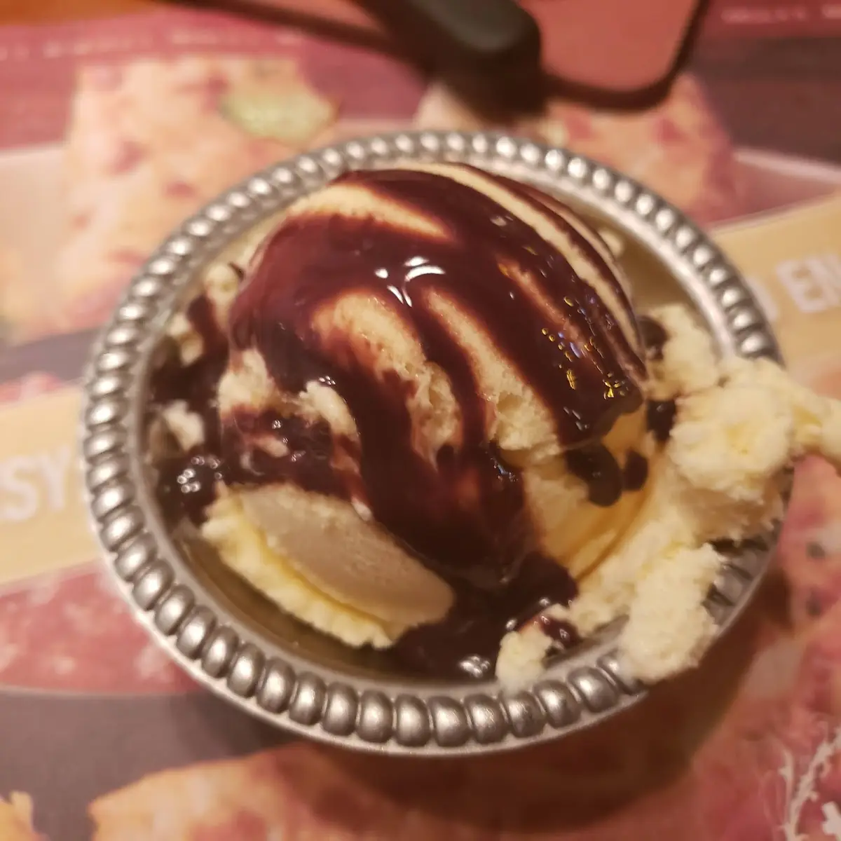 Vanilla Ice Cream with Chocolate Sauce