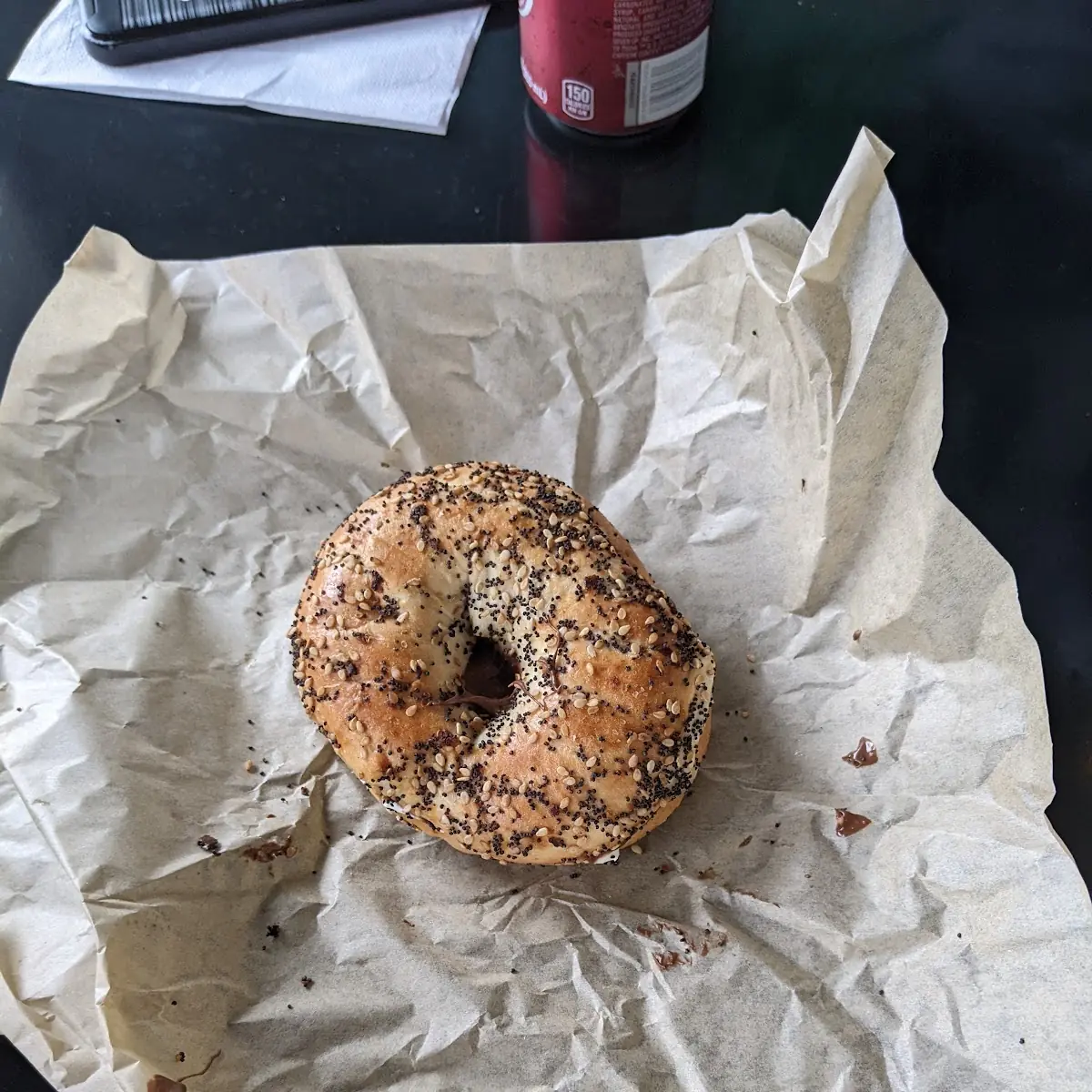 Everything Bagel with Cream Cheese and Nutella