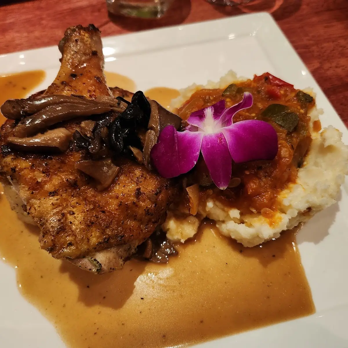 Half Chicken with Ratatouille and Mashed Potatoes