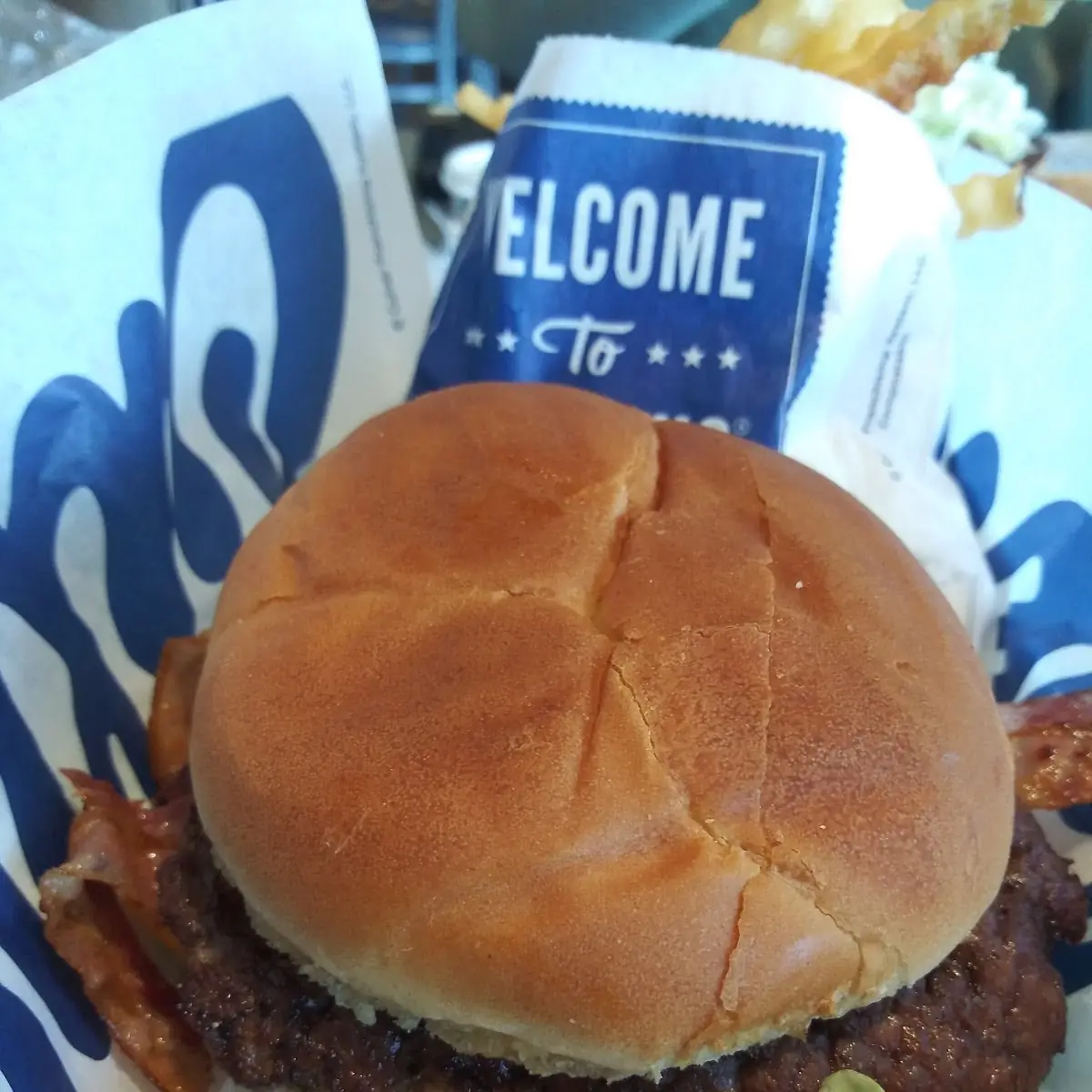 Double Bacon Cheeseburger and Fries