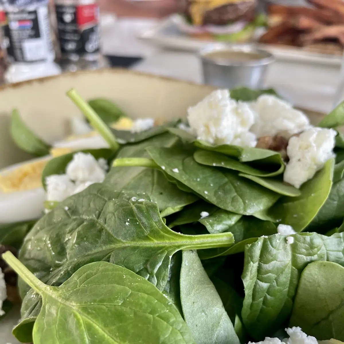 Pear Goat Cheese Spinach Salad