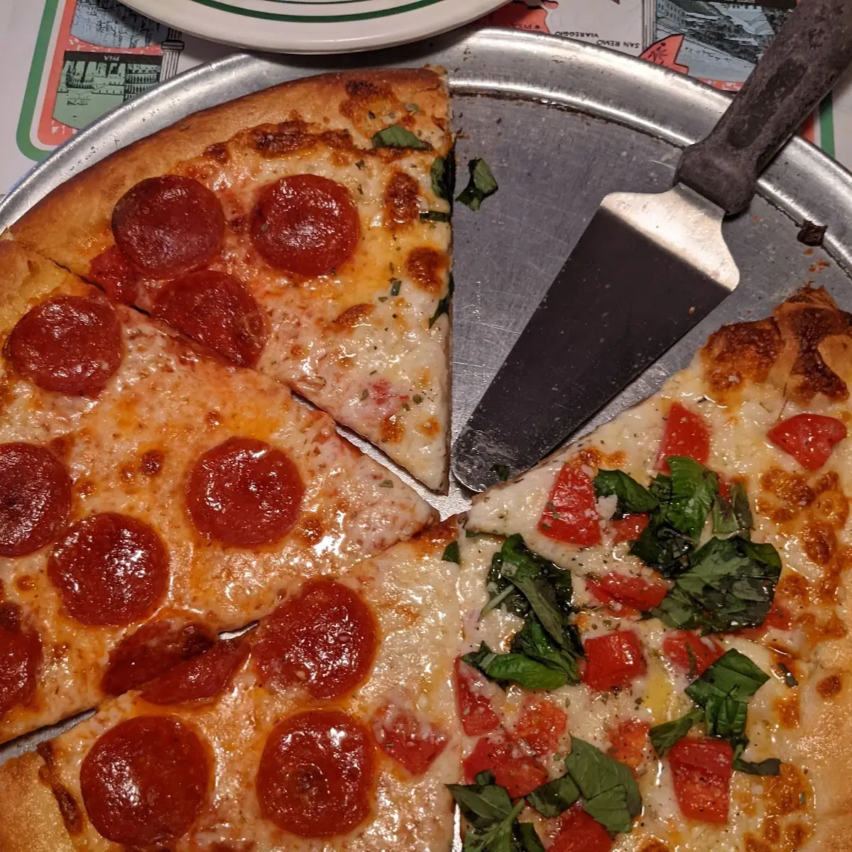 Half Pepperoni Half Margarita Pizza