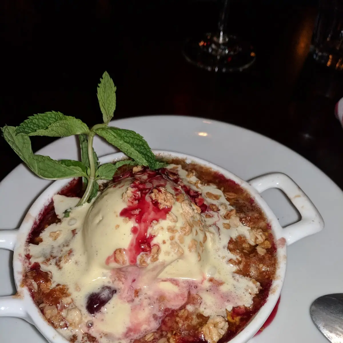 Blueberry Crumble with Vanilla Bean Ice Cream