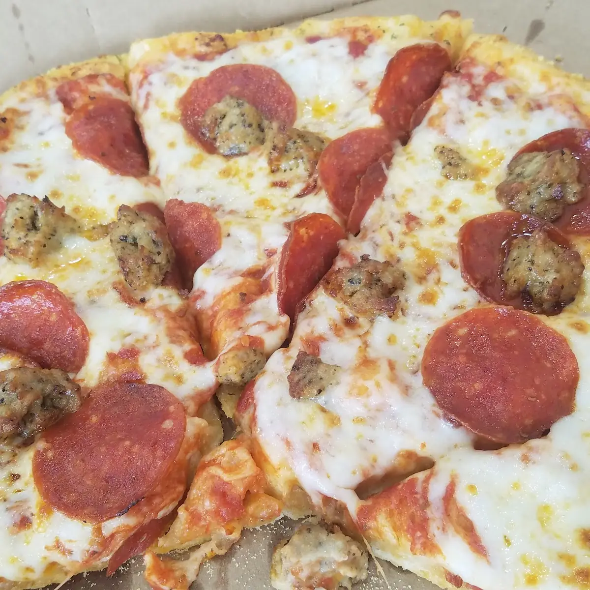 Pizza and Sausage Pizza