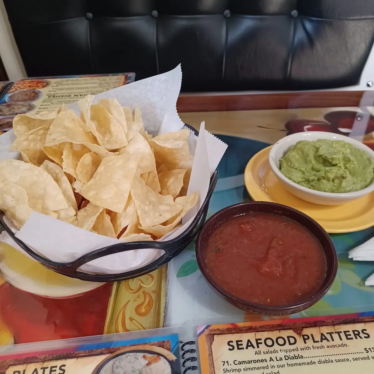 Tortilla Chips Salsa and Guacamole