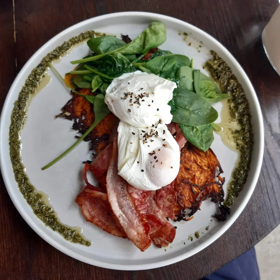 Bacon & Free Range Eggs on Toasted Sourdough, Laneway Seven