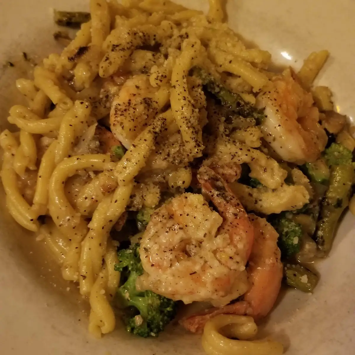 Pasta Carbonara with Shrimp