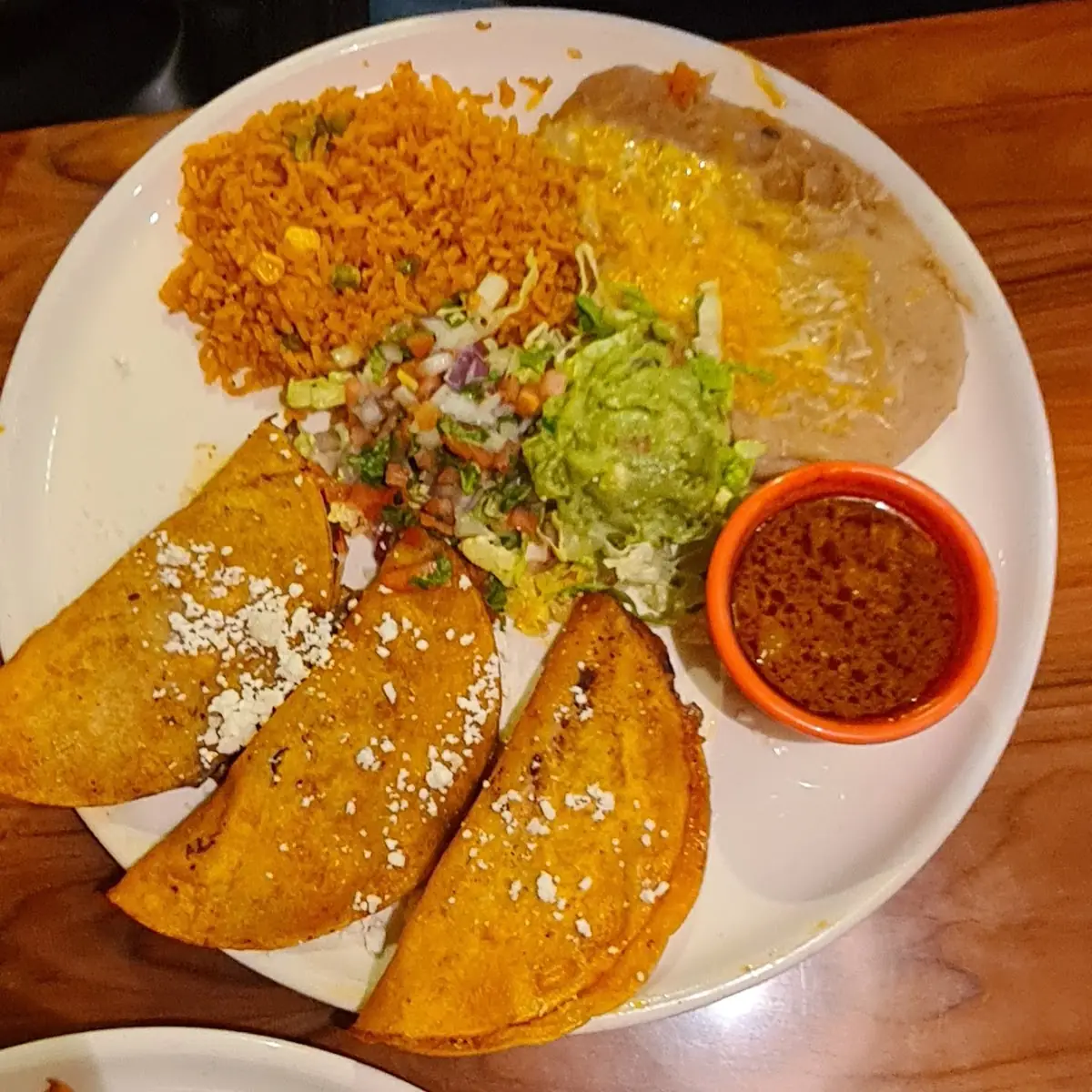 Steak with Rice and Refried Beans