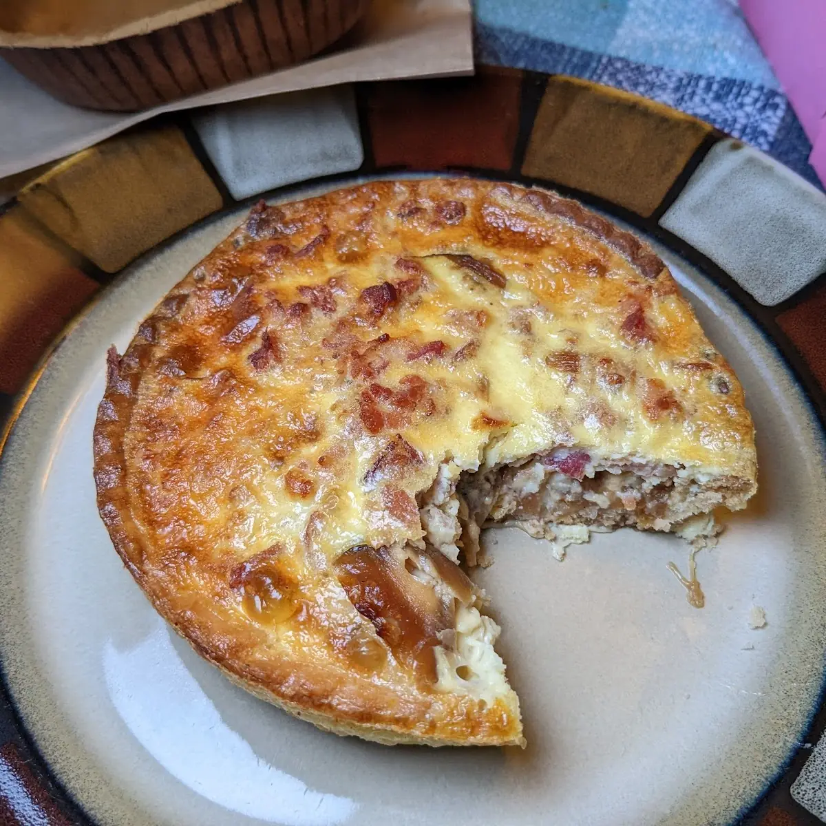 Bacon Goat Cheese and Caramelized Onion Quiche