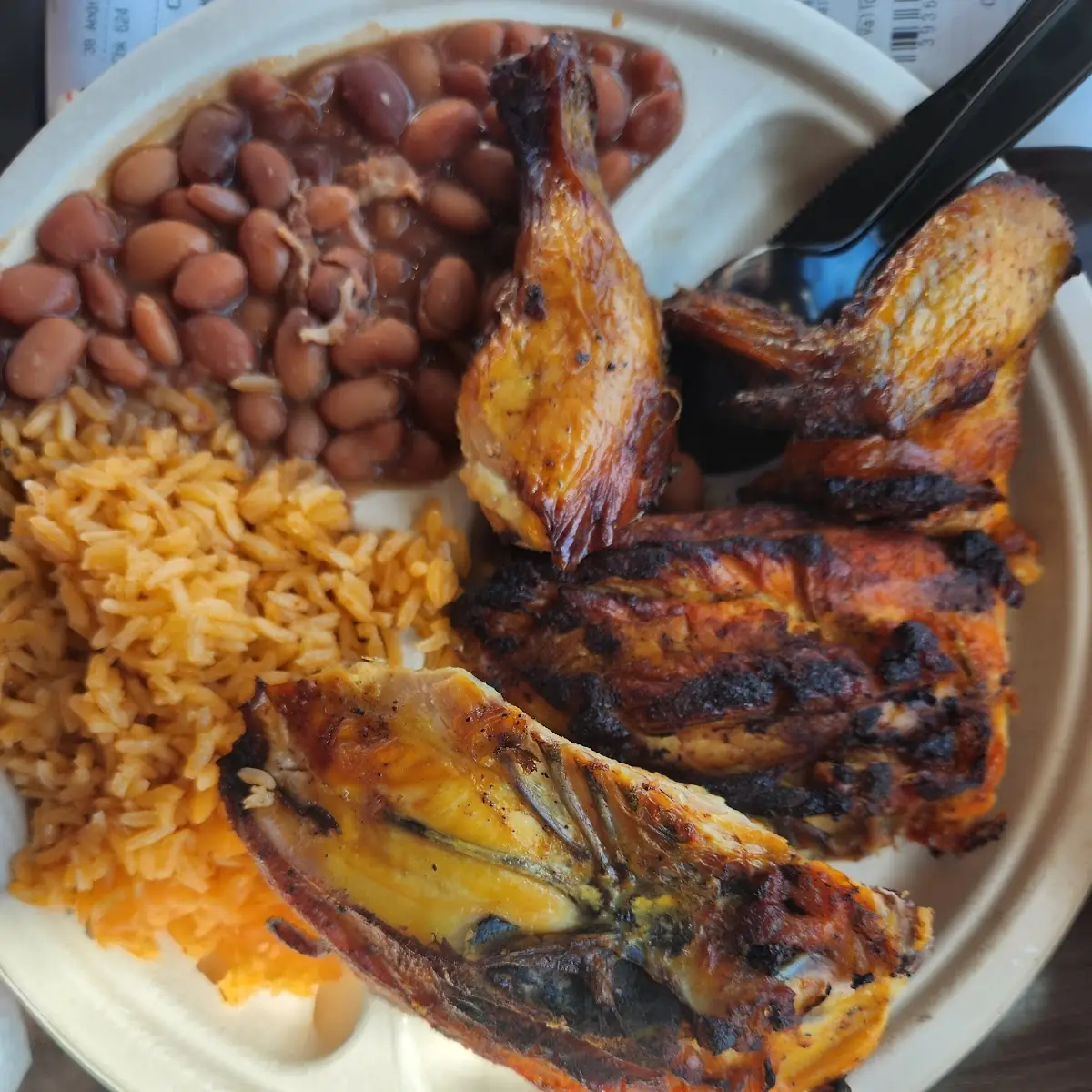 Half Chicken Rice and Carrots Beans