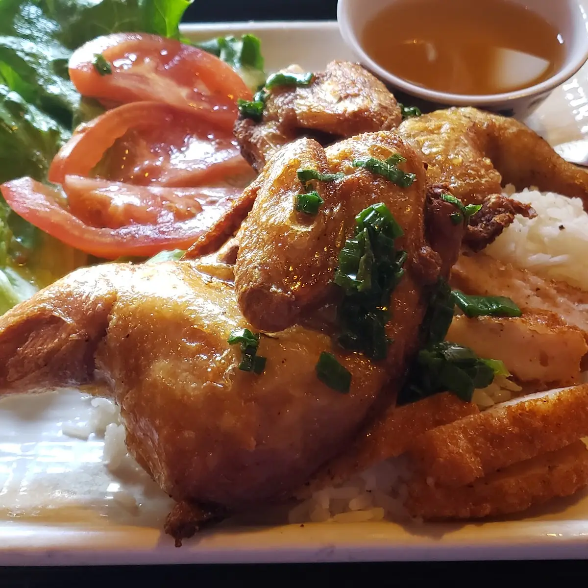 Half of Fried Cornish Hen and Shrimp Paste