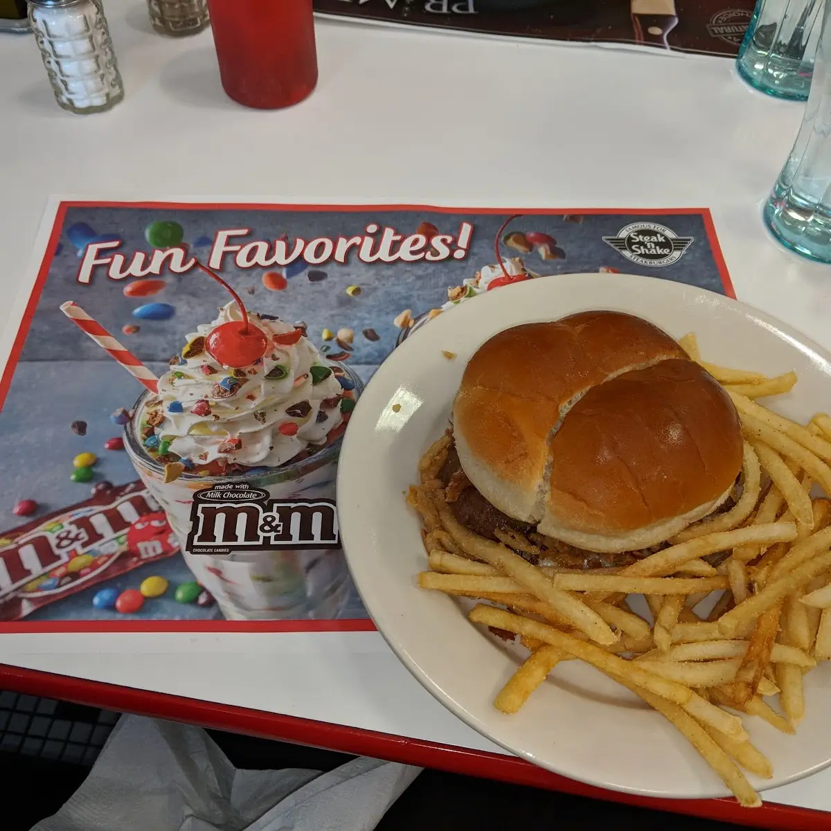 Double Steak Burger and Fries