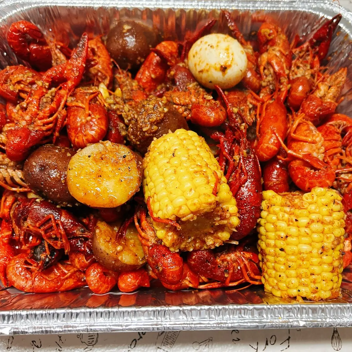 Boiled Crawfish with Corn and Potatoes
