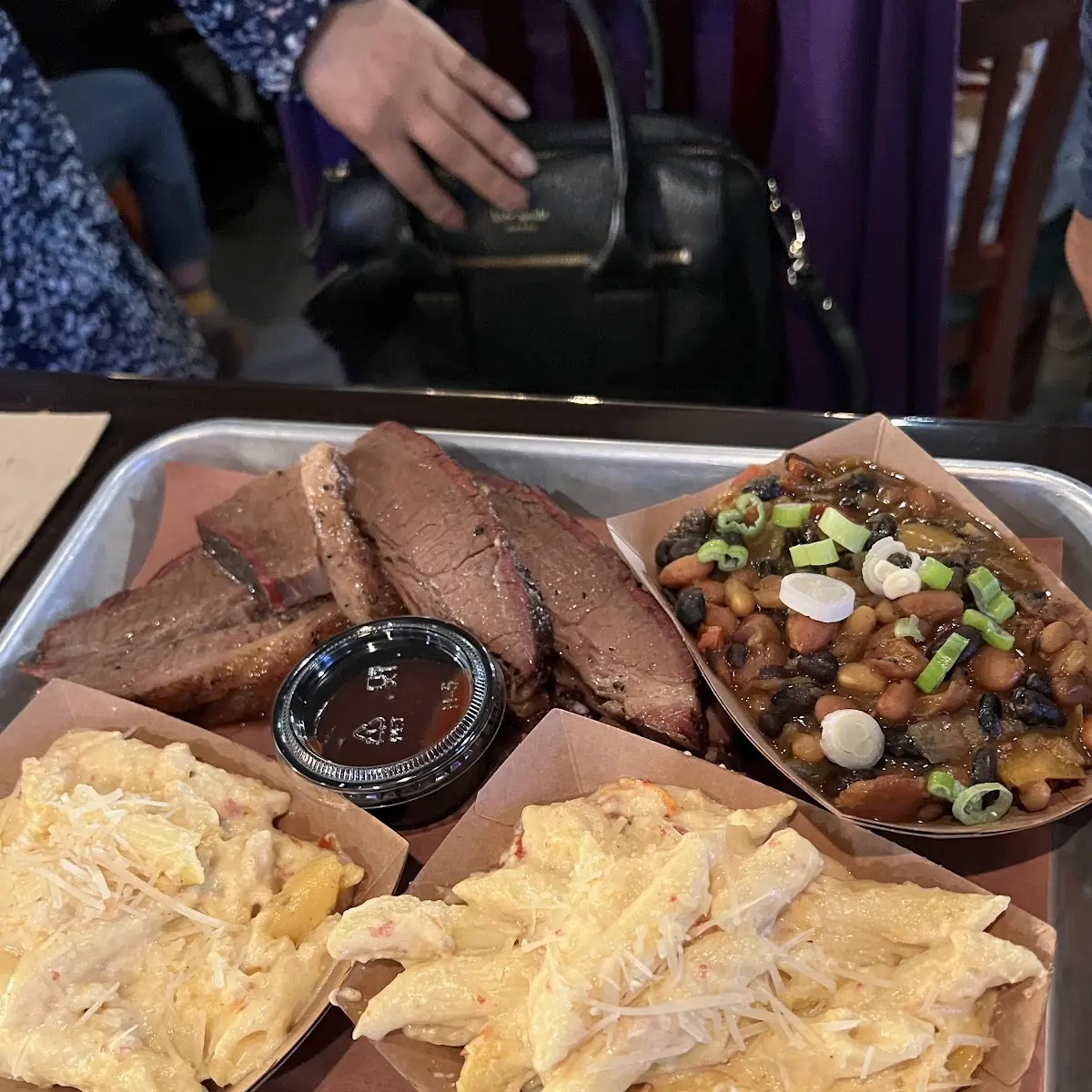 Brisket Beans Mac and Cheese