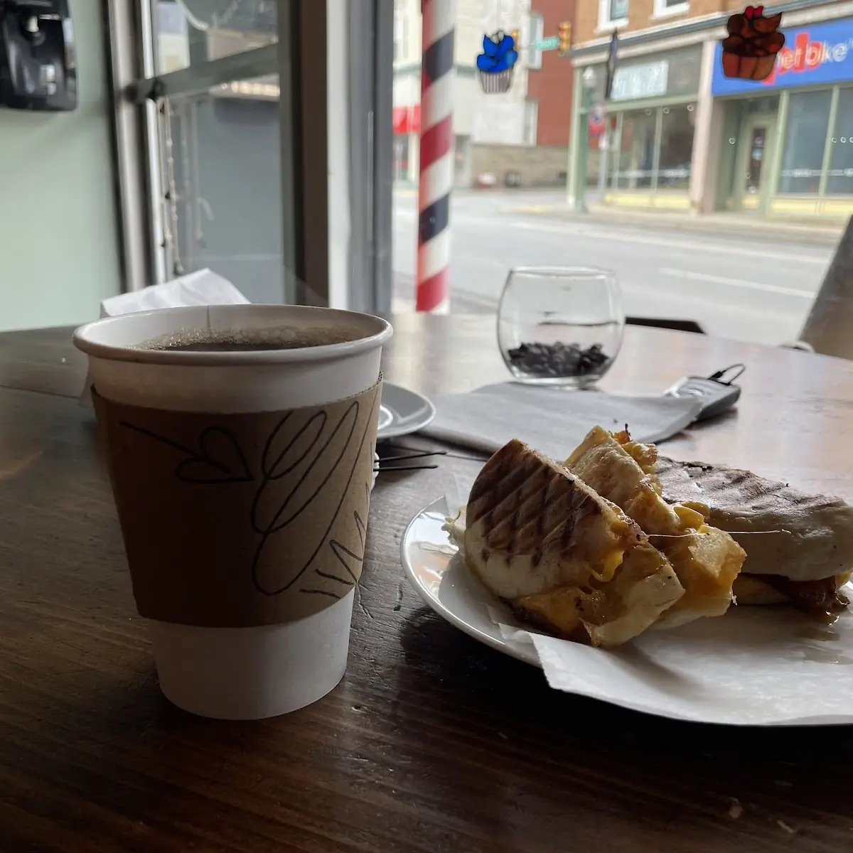 Breakfast Sandwich with Coffee